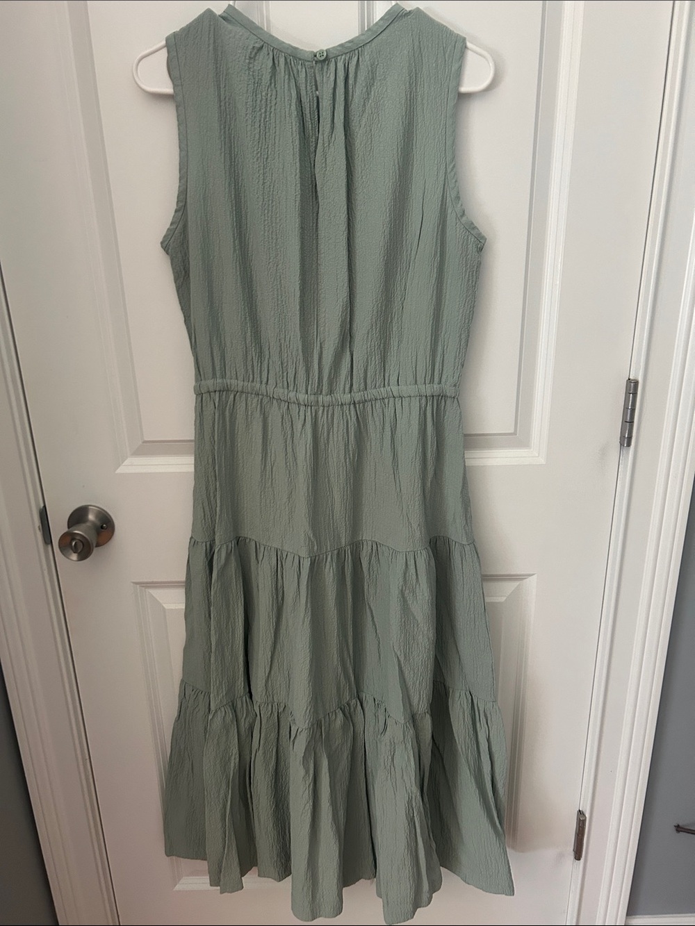 Calvin Klein Sage Green Tiered Sleeveless Dress - Picture 3 of 3
